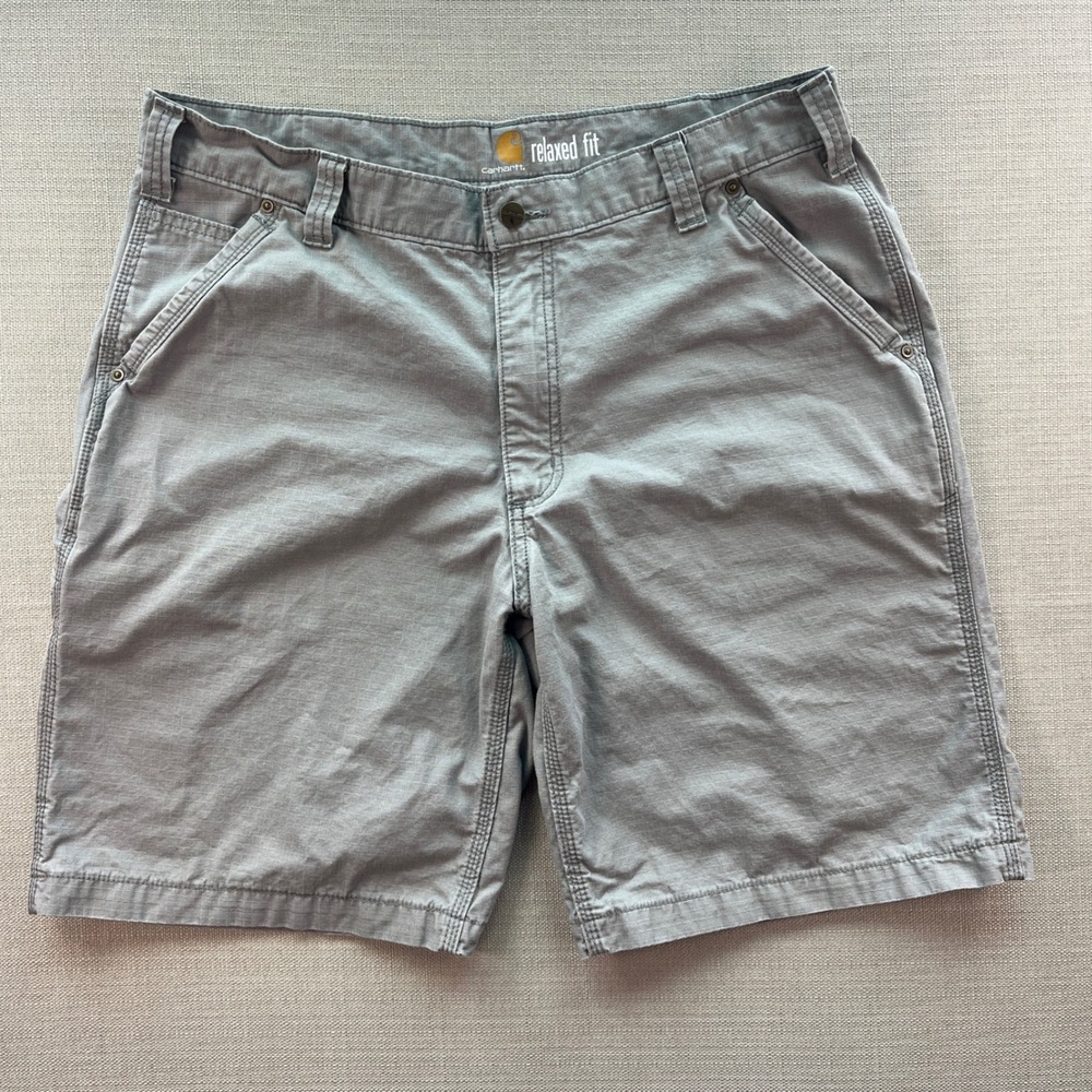 Carhartt Mens 38 Relaxed Fit Grey Ripstop Work Shorts 100240 066